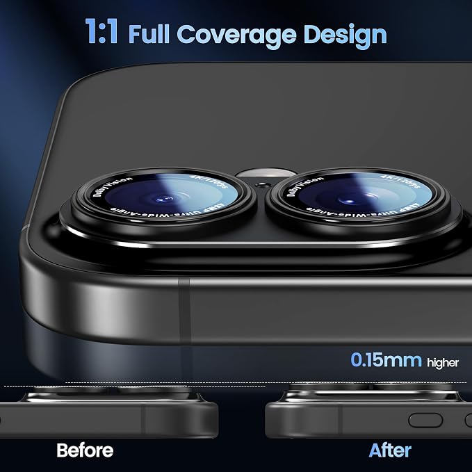 CACOE Camera Lens Protector for iPhone 16/16 Plus/17