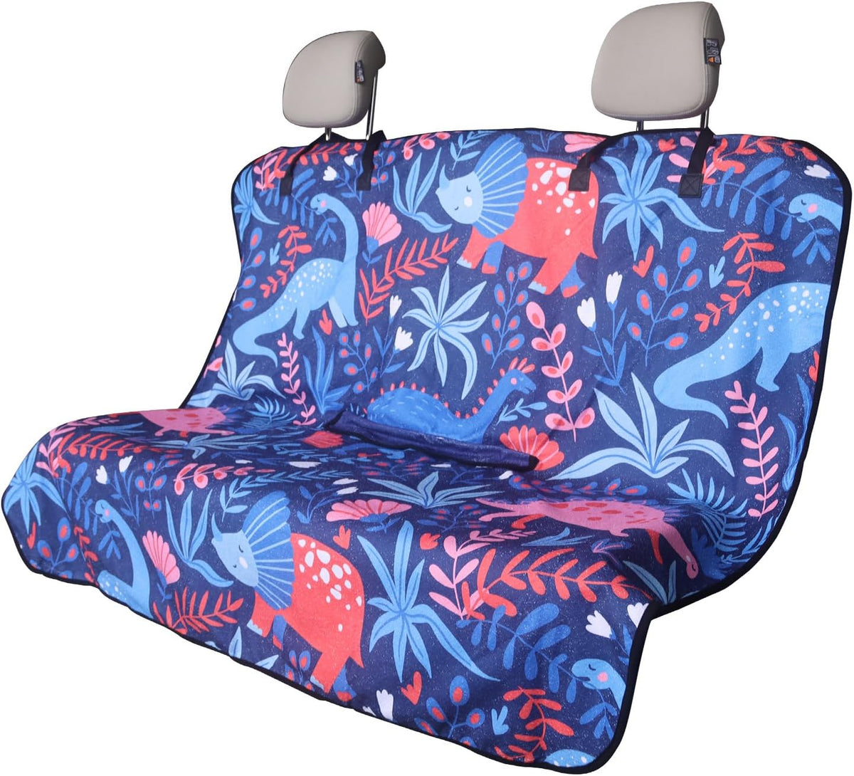 Sweat Towel Car Seat Cover Protector Front Seats for Gym Workout, Running, Swimming, Beach and Hiking, Waterproof Universal Seat Cover for Car, Trucks, Van & SUV (1, Dinosaur, Rear Seat)