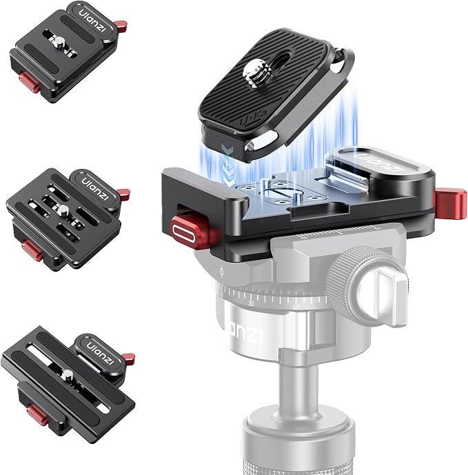 ULANZI UKA12 Pro Quick Release Plate, Arca-Swiss Camera Tripod Mount Adapter w
