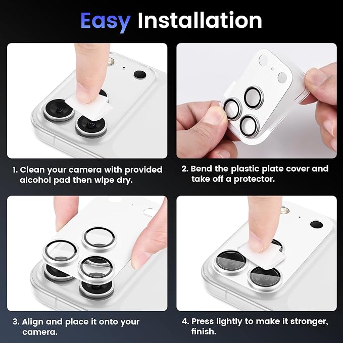 Tensea for iPhone 17 Pro Camera Lens Protector, Metal Aluminum Alloy Tempered