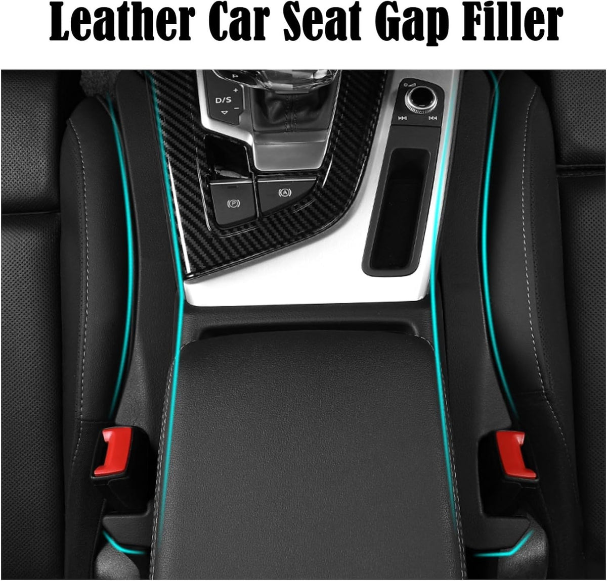 Car Seat Gap Filler Universal Fit Orgaziner for Car, SUV, Truck to Fill The Gap Between Side Seat and Console Stop Cellphone, Wallet, Keys, Coins from Dropping, 2 Pack (Black)