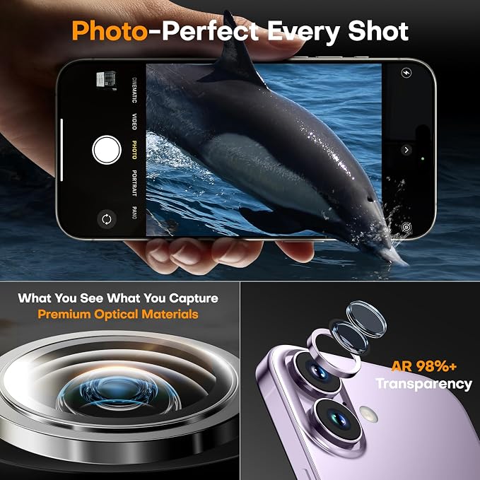 Camera Lens Protector for iPhone 17/iPhone 16/iPhone 16 Plus, Sapphire Glass