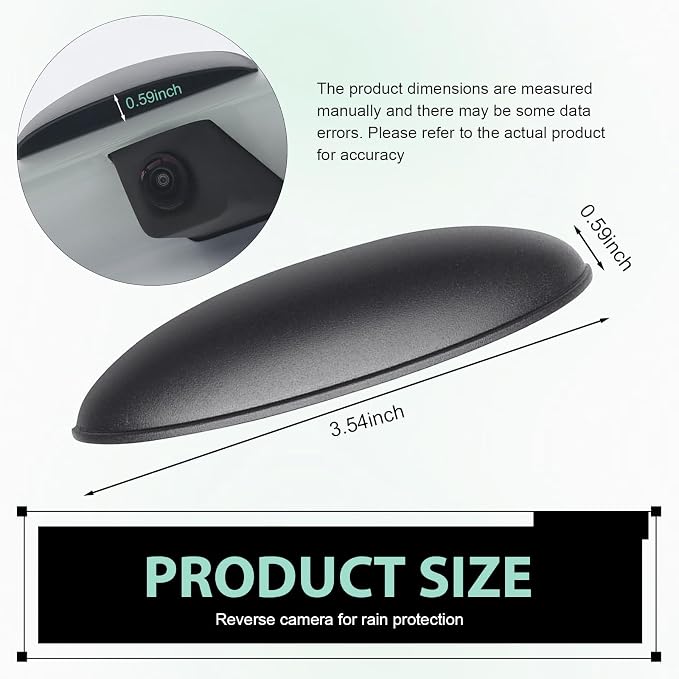 Car Rear View Camera Cover, Waterproof Semi-elliptical Backup Lens Protector