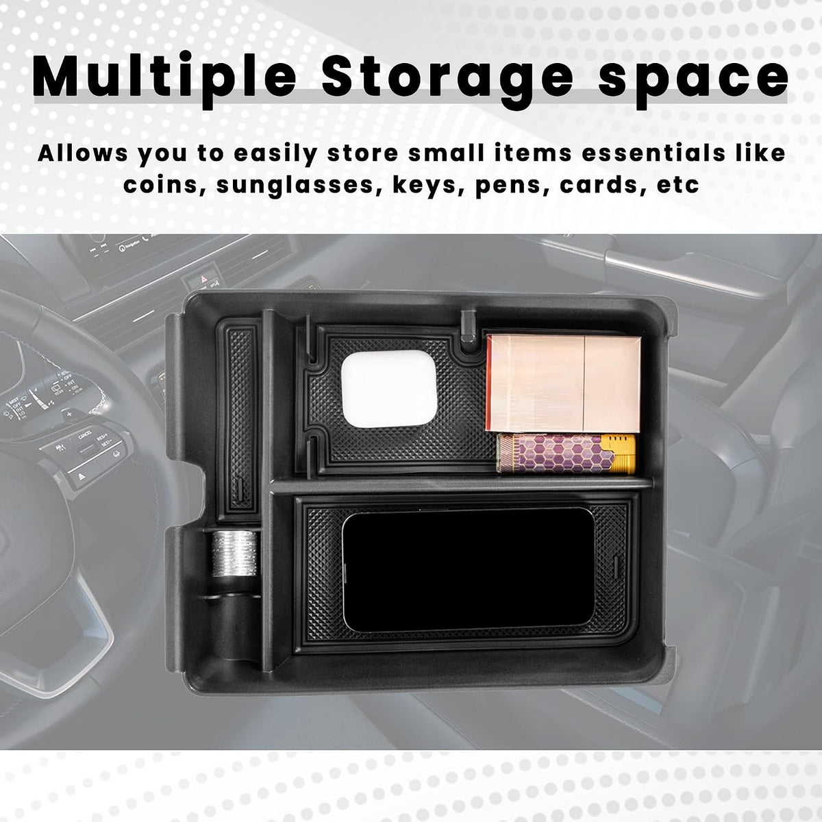 2PCS Center Console Organizer for 2023-2026 Honda Pilot/26 Passport