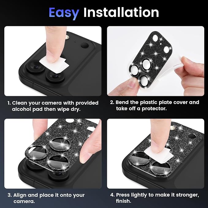 Tensea for iPhone 17 Pro Camera Lens Protector, Metal Aluminum Alloy Tempered