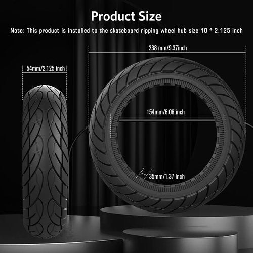 Cooryda 10x2.125 Scooter Tire, 10 inch Solid Rubber Tires Tubeless Front or Rear Replacement 10x2.125 Solid Electric Scooter Tire for Gotrax G4 Xr V2 Ninebot F25 F65 Hiboy S2 Pro 2pc Black