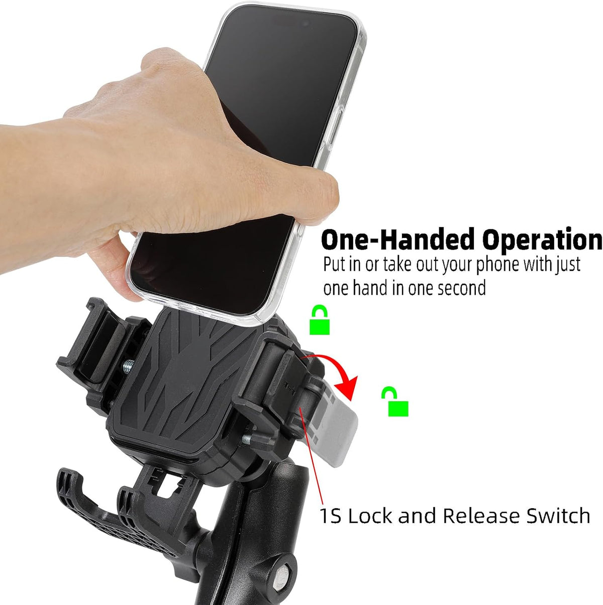 Screw-Mounted Phone Mount with Vibration Dampener, for Car Boat Truck