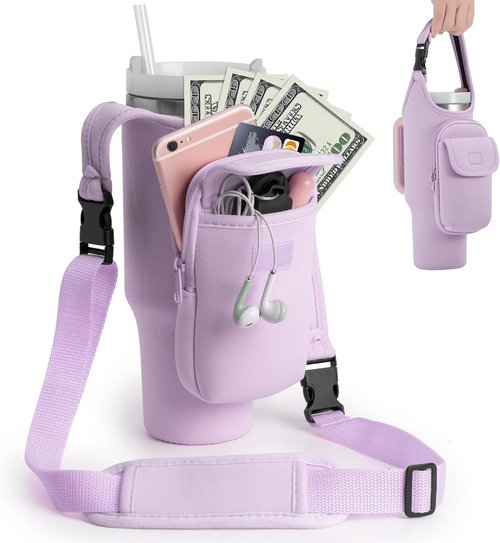 Bufilea Carrier Bag - Insulated Neoprene Crossbody Bag with Phone Holder for Stanley 40/30oz Tumblers