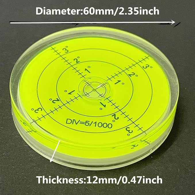 High Precision Circular Bubble Spirit Levels Golf On-Course Accessories Ball Markers for Golf Putting Aid Reader (60x12mm)