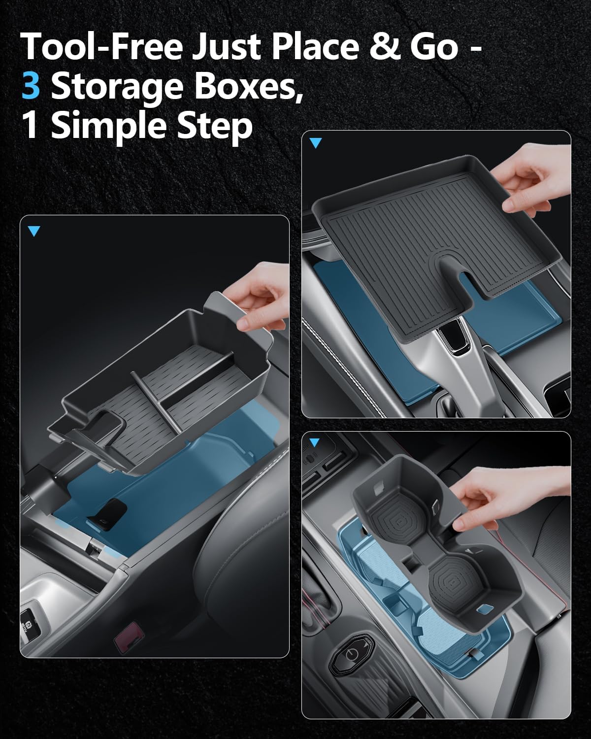 SKTU 3Pack for 2024-2027 Dodge Charger Center Console Organizer Cup Holder