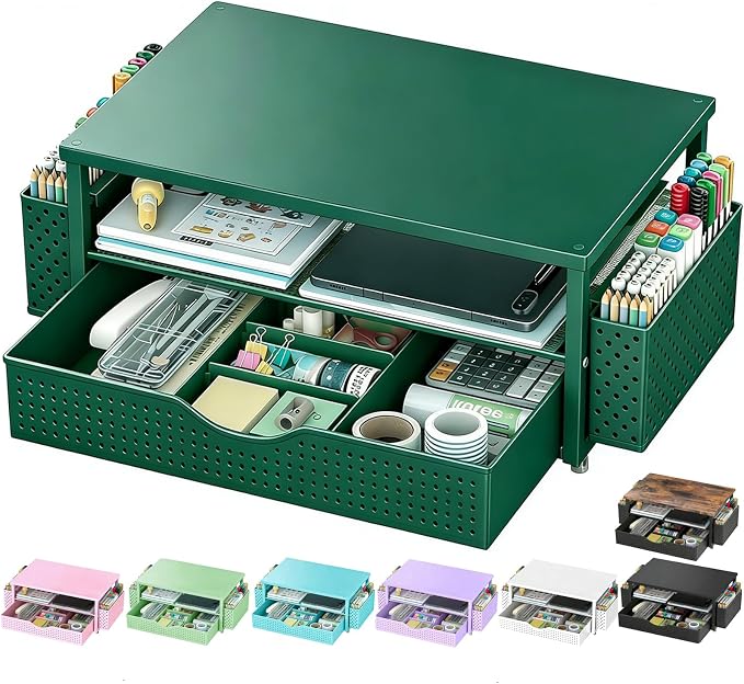 Spacrea Desk Organizer and Accessories, Computer Monitor Stand Riser