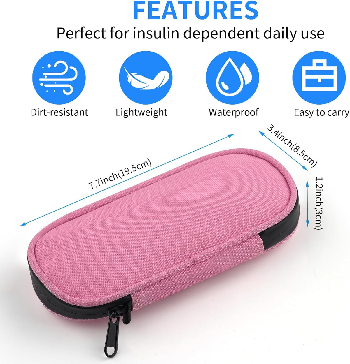 Skiennix Insulin Pen Cooler Case - Travel-Friendly Design with 2 Reusable Ice Packs | Pink Diabetic Medication Storage