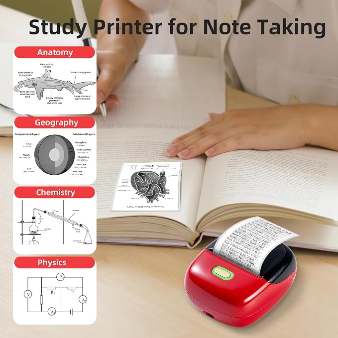 ORGSTA Sticker Printer, 300 DPI Ultra-Clear Mini Portable Sticker Maker