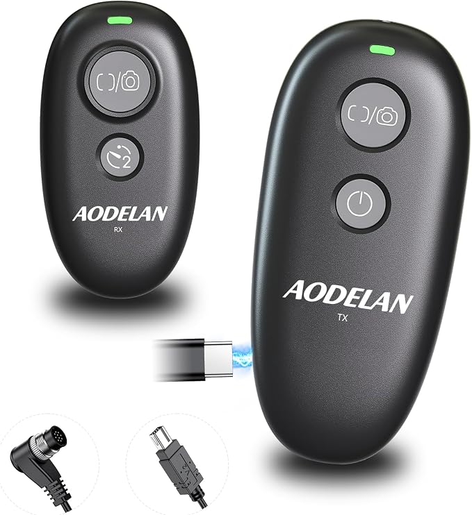 Upgraded USB-C Rechargeable Wireless Camera Remote Control Shutter Release –