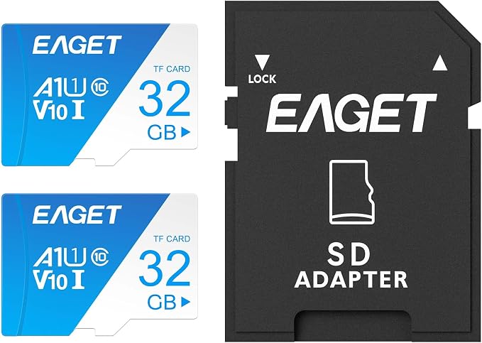 EAGET 2-Pack 32GB TF Memory Card Up to 100MB/s Read 30MB/s Write