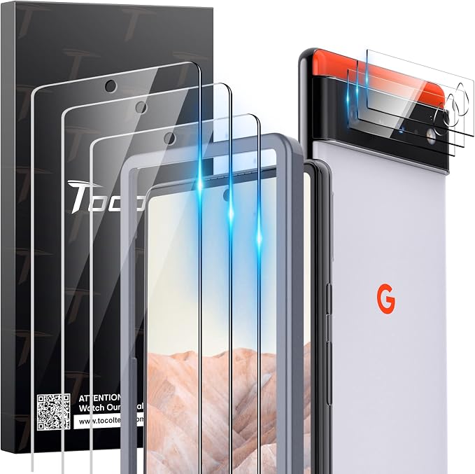 TOCOL Compatible for Google Pixel 6 5G 6.4'' Tempered Glass Screen Protector &