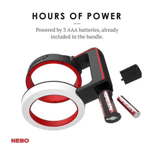 NEBO Glow Stainless-Steel Tumbler Holder: Will fit a 30oz Tumbler or a 20oz Tumbler with The Included Insert, This Cup Handle Doubles Over As A High Lumen Flashlight - 6668