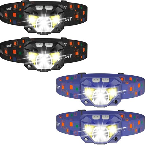 LHKNL Rechargeable Headlamp - 2 Pack in Black & Blue | Bright LED Light for Outdoor Adventures
