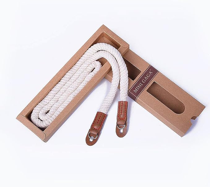 DOROM Vintage Handmade Cotton Leather Rope Camera Neck Strap