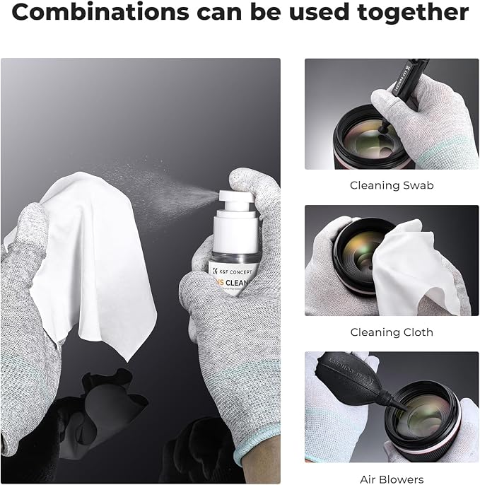 K&F CONCEPT Spray and Microfiber Lens Cleaner Care Kit, | Non-Flammable Camera