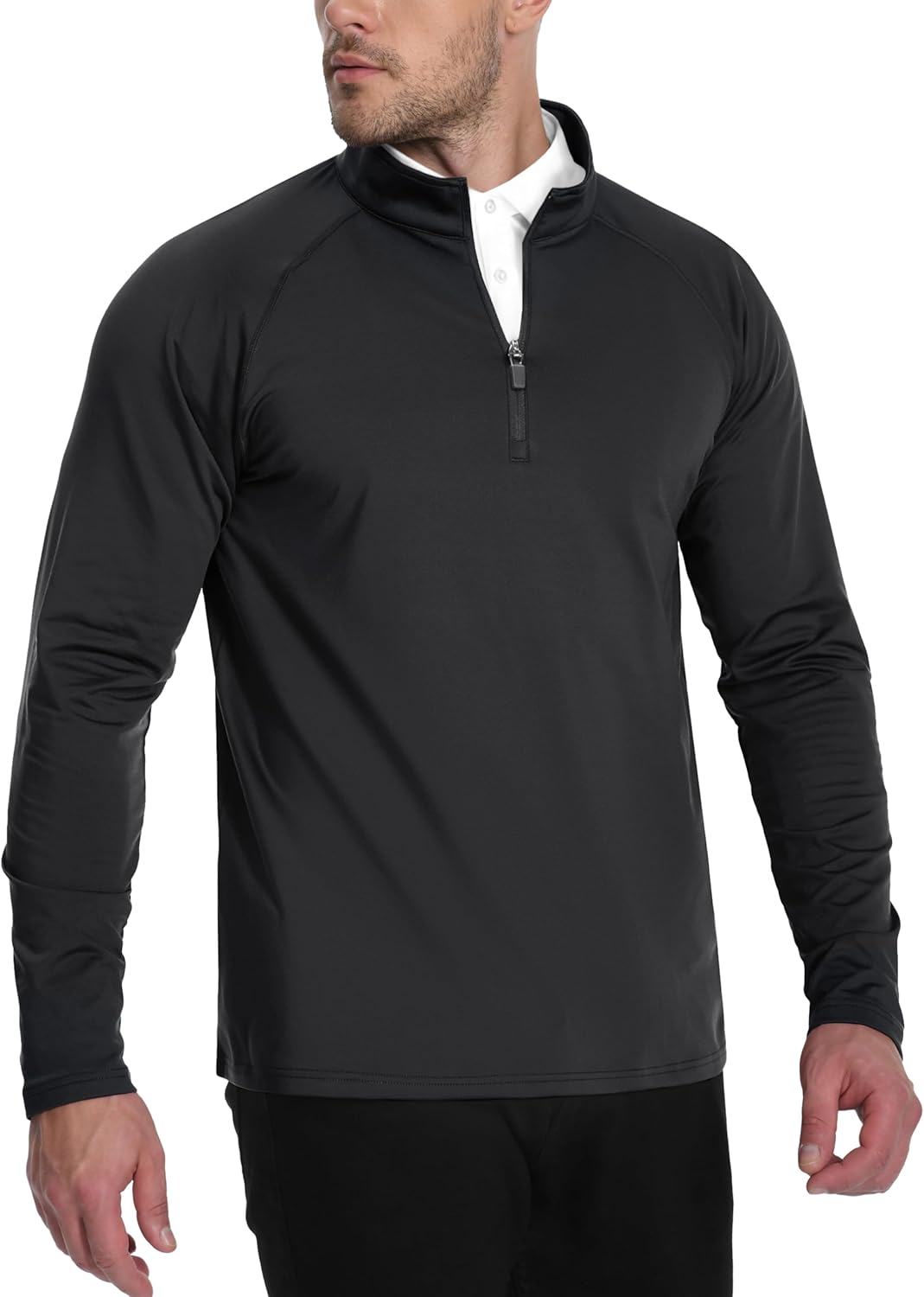TACVASEN Men's Quarter Zip Pullover | Fleece-Lined Thermal Golf Shirt for Winter Warmth