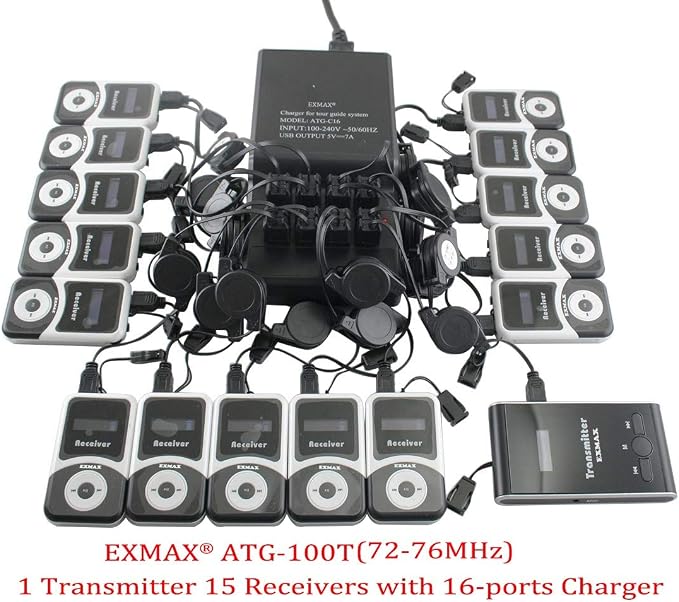 EXMAX® ATG-100T 195MHz Wireless Tour Guide System Simultaneous Translation