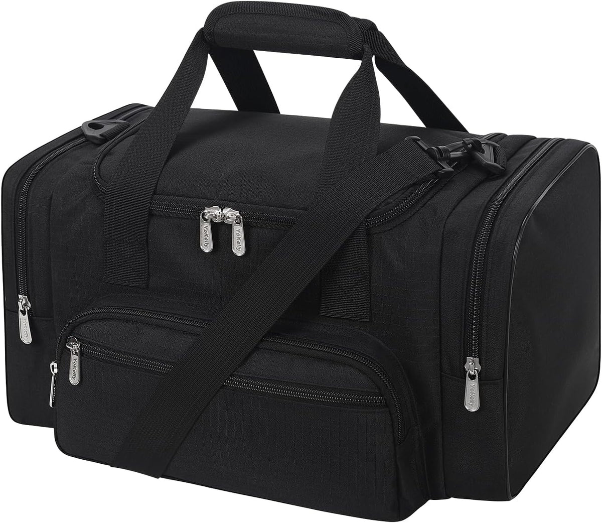 Skiennix Small Duffel Bag - 17-Inch Carry-On Weekender for Travel & Gym - Black (17x10x9 in)