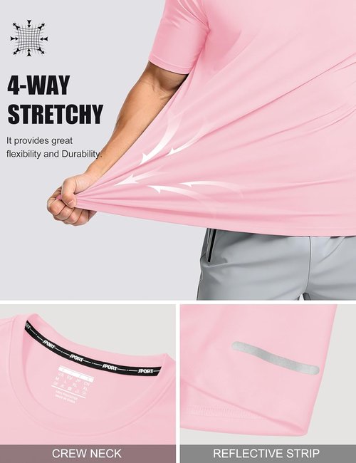 MAGCOMSEN Men's Athletic Short Sleeve Workout Shirt - UPF 50+ Sun Protection for Gym & Running