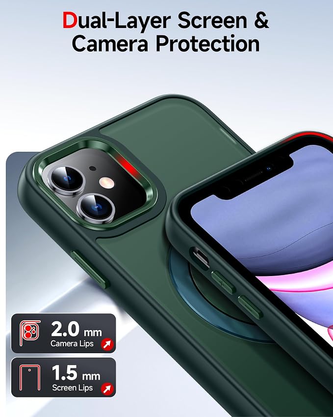LeYi for iPhone-11 Cases with Kickstand Green for Magsafe Cover Funda para