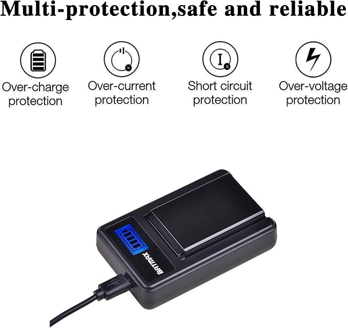 Batmax 2x 2400mAh KLIC-5001 Li-ion Battery + LCD USB Charger