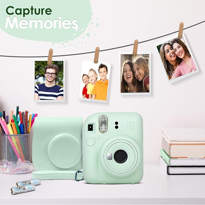Fujifilm Instax Mini 12 Instant Camera Pastel Blue and Fuji Film Value Pack