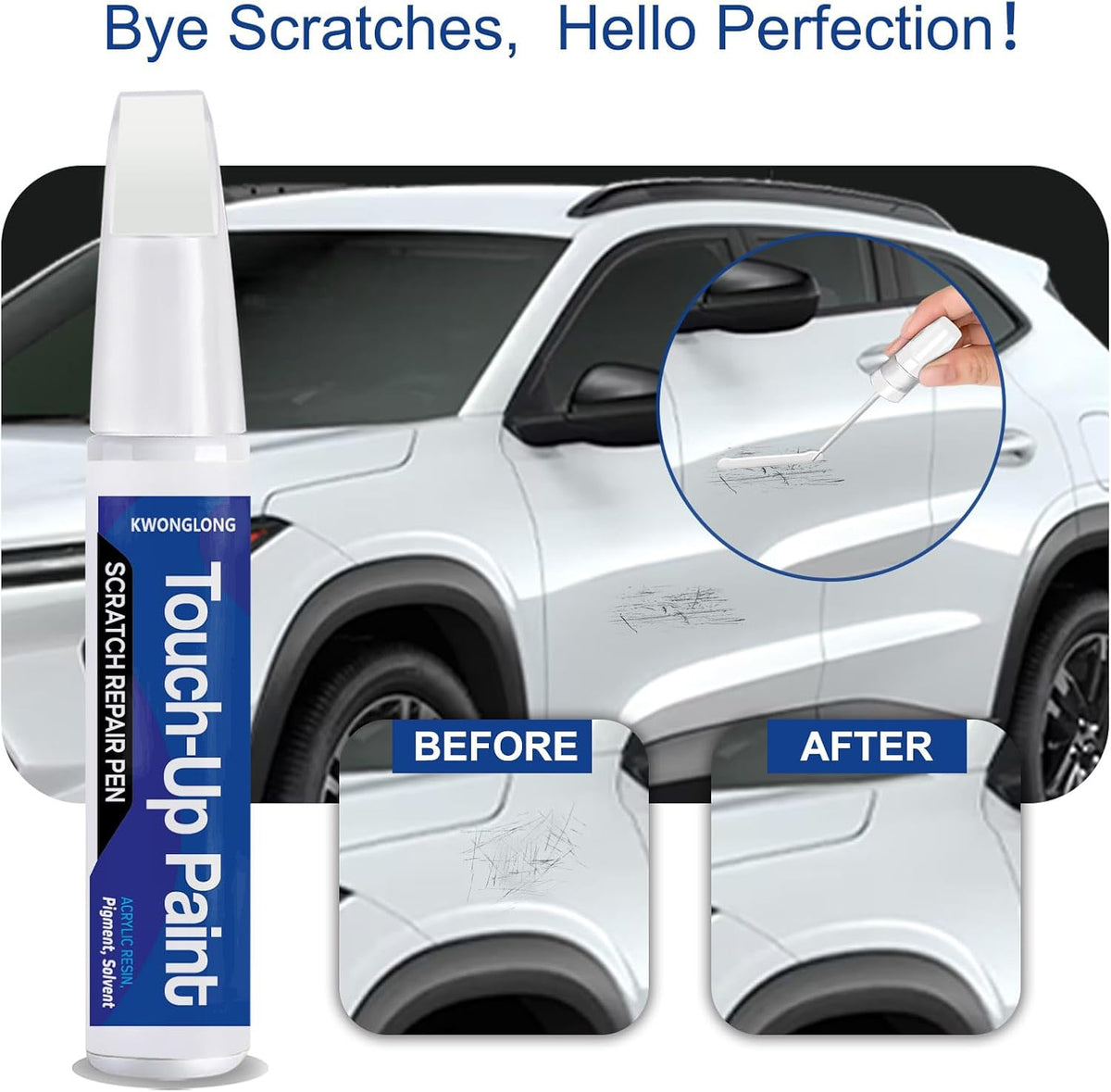 for Chevy Silver Ice Metallic (GAN/WA636R) Car Touch-Up Paint, Compatible with Chevrolet-GMC Car Paint Scratch Repair Kit, Quick & Easy Solution to Repair
