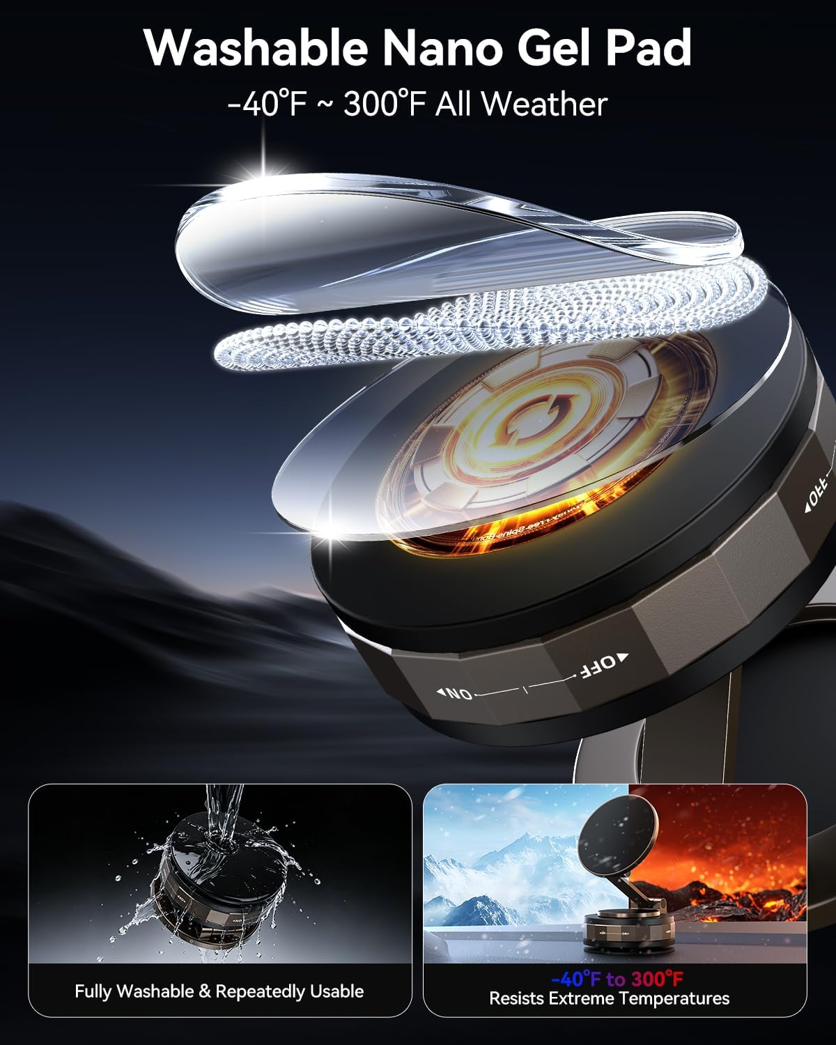 TECKNET Car Phone Holder,Vacuum Magnetic 360°Adjustable MagSafe Car Mount