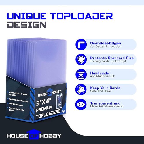 200pc Top Loaders | Hard Plastic Card Sleeves & Penny Sleeves Bundle for Trading Cards