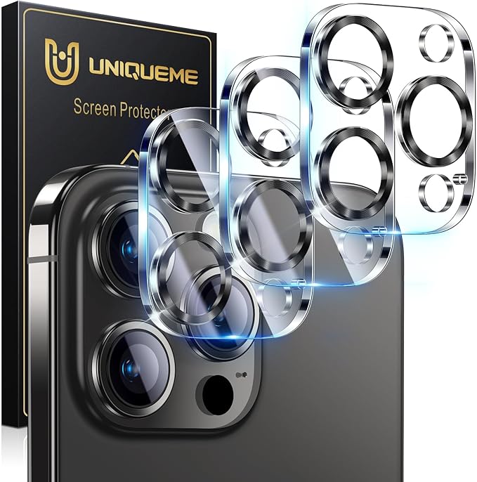 UniqueMe Compatible for 3 Pack iPhone 15 Pro/iPhone 15 Pro Max Camera Lens