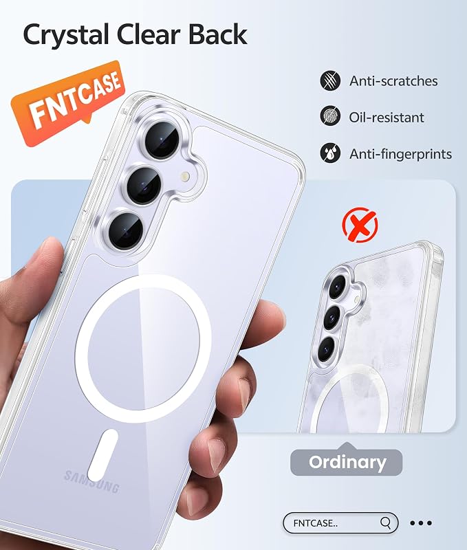 FNTCASE for Samsung Galaxy S25 FE Case: Anti Yellowing Transparent Clear