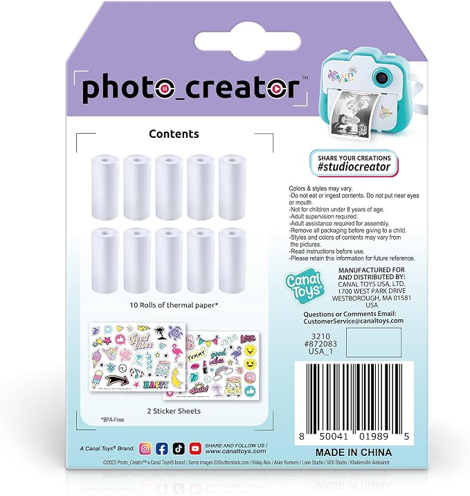 Canal Toys Photo_Creator Instant Print Camera Refill set- includes 10 rolls of