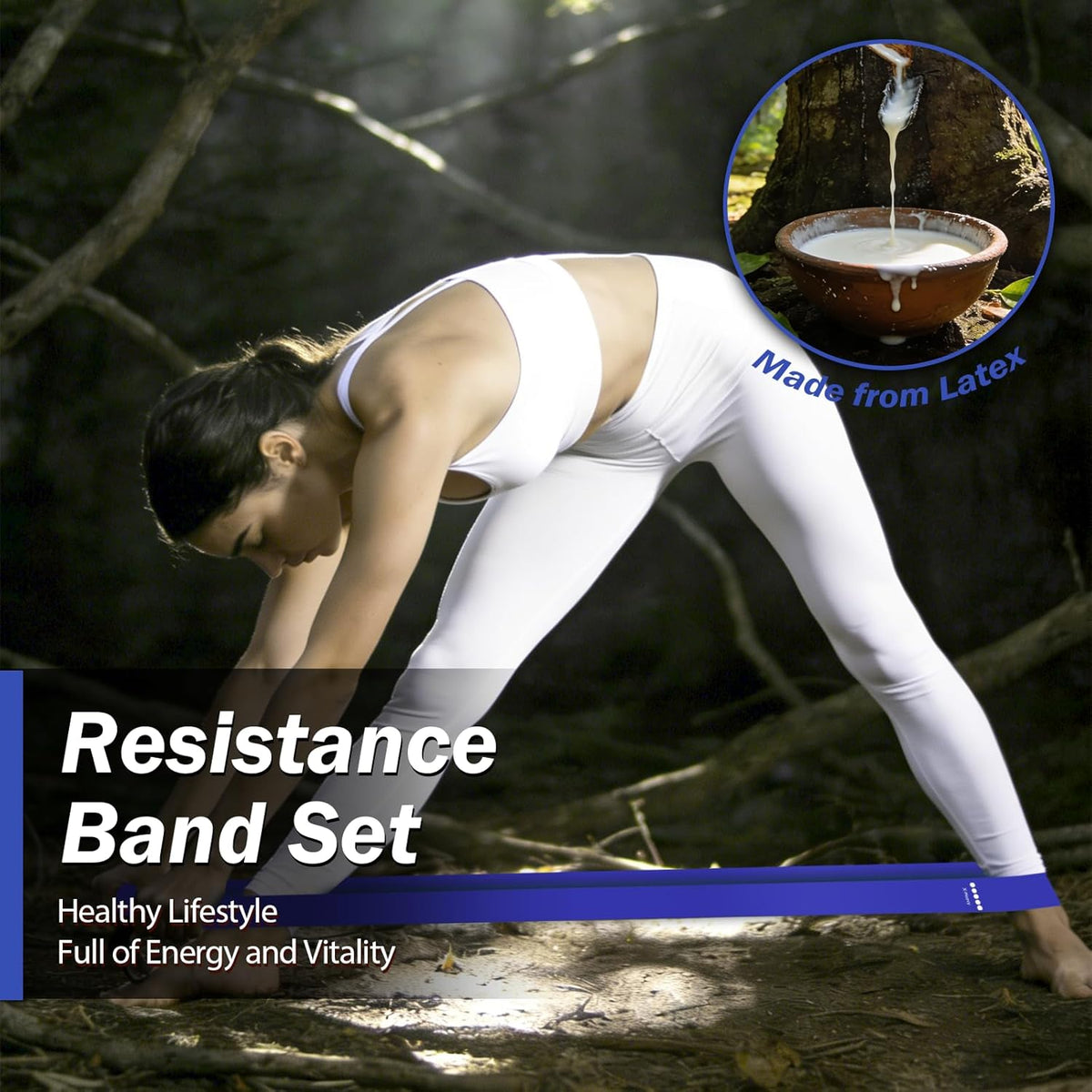 Skiennix Resistance Bands - 5 Levels of Resistance for Yoga, Pilates & Rehabilitation | Includes Woven Bag