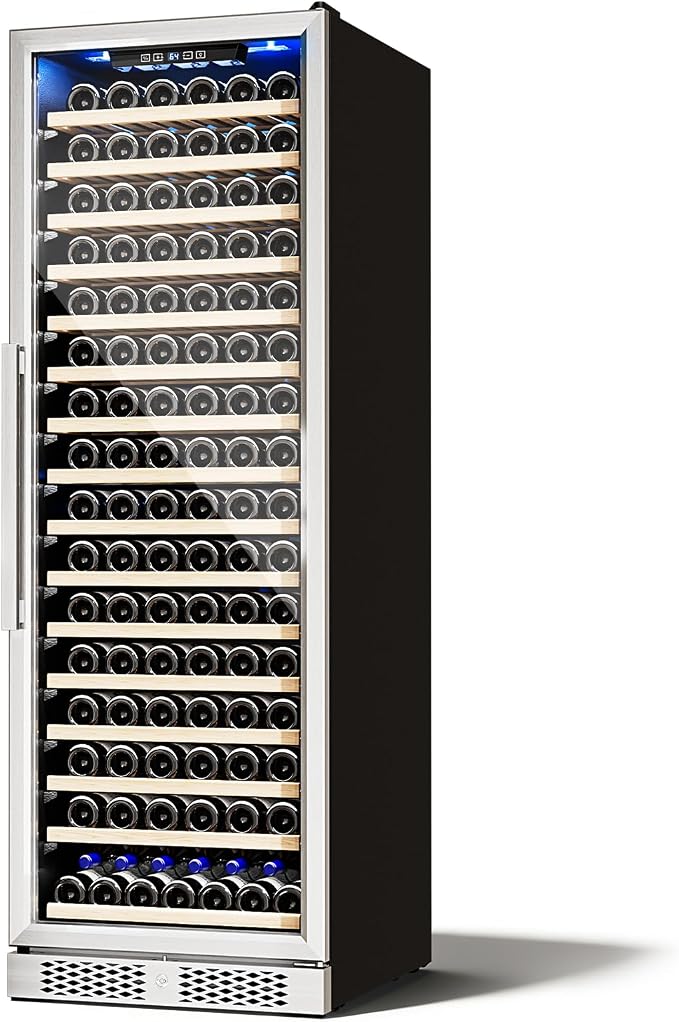 ROVSUN 24'' Wine Cooler Refrigerator, 171 Bottles Wine Fridge with Professional Temperature Control System, Large Capacity Built-in Wine Cellar with Touch Panel Control for Wine Enthusiast, Restaurant
