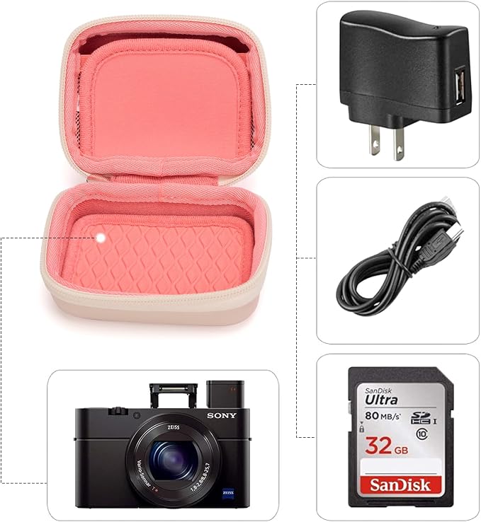 Cwatcun Digital Camera Case, Small Camera Pouch Carrying & Protective Case