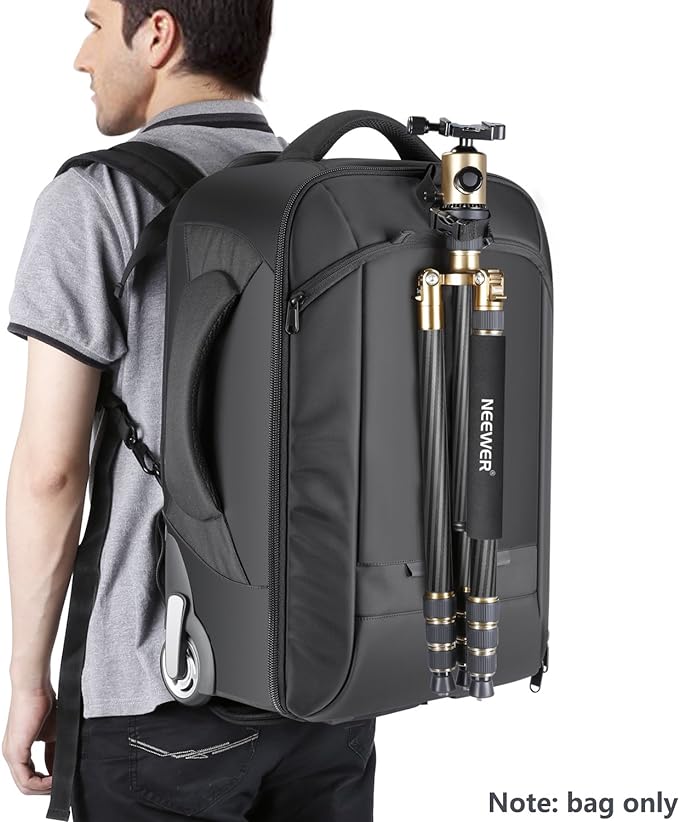 Neewer 2-in-1 Rolling Camera Bag Backpack Suitcase Style Convertible