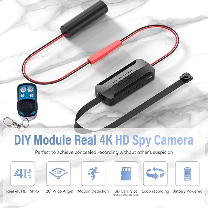 Real Full-4K-HD-Mini-Camera, DIY Module Tiny Wireless Remote Control Nanny
