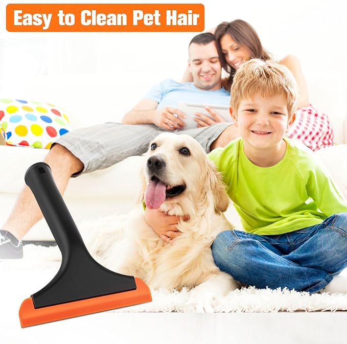 Silicone Pet Hair Removal,Pet Hair Rubber Carpet Rake Cat Dog Hair Remover with 8in Long Handle Pet Hair Remover for Furniture Couch Carpet