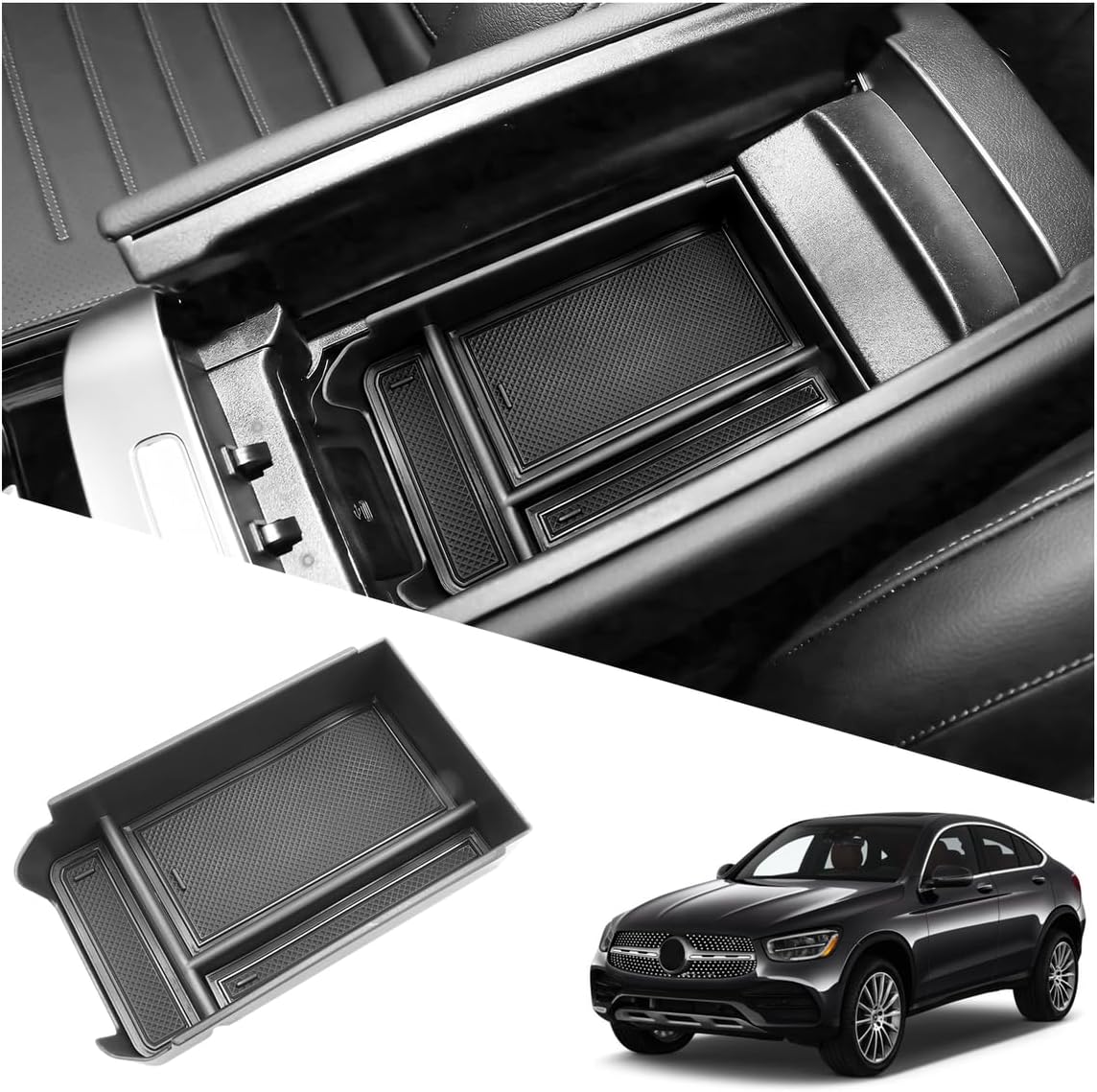 Ruiya 2023-2025 2026 GLC 300 Center Console Organizer for Mercedes GLC 300 Accessories Middle Console Organizer Compatible with 2023 2024 2025 2026 Mercedes GLC Class X254 Coupe & SUV