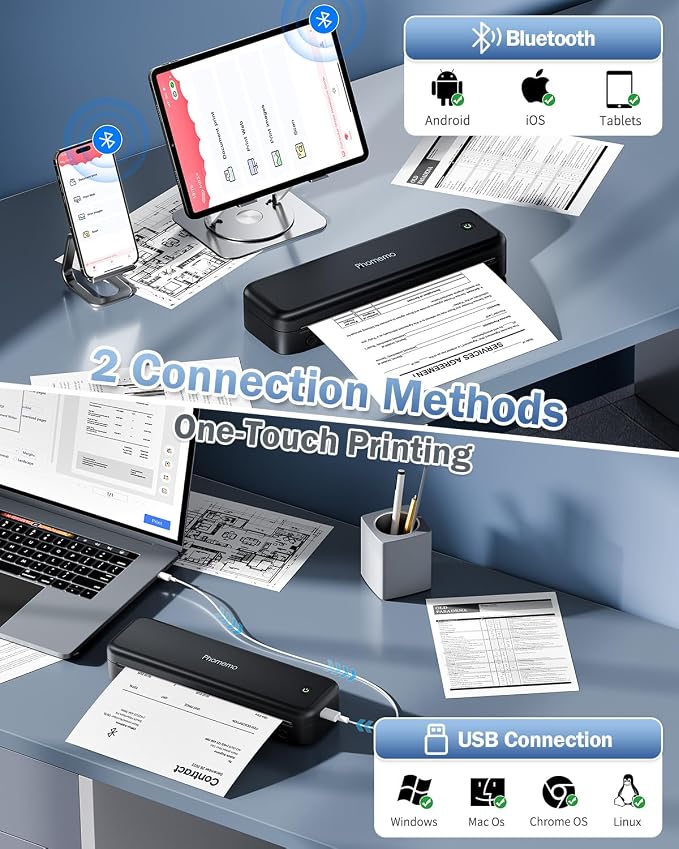 Phomemo M834 Portable Printer Wireless