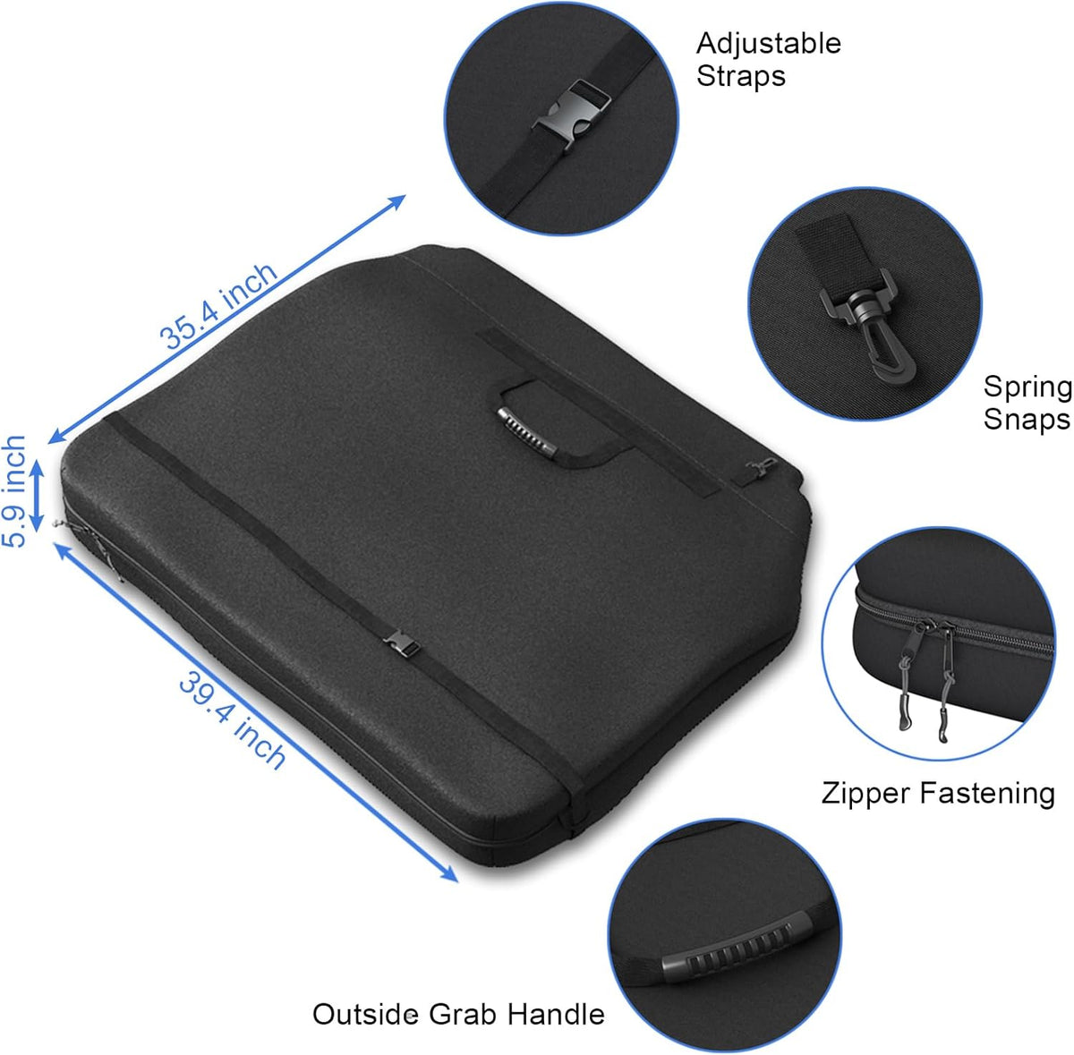 Wrangler Hard Top Freedom Panel Storage Bag,Hardtop Roof Panel Storage Case for Jeep Wrangler JK JL 2/4Dr 2007-2024,Dual Compartment Bag with Soft Inner Flaps