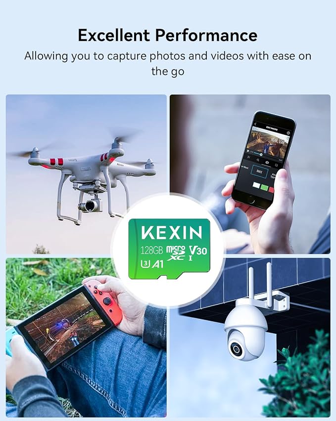 KEXIN 128GB Micro SD Card with Adapter