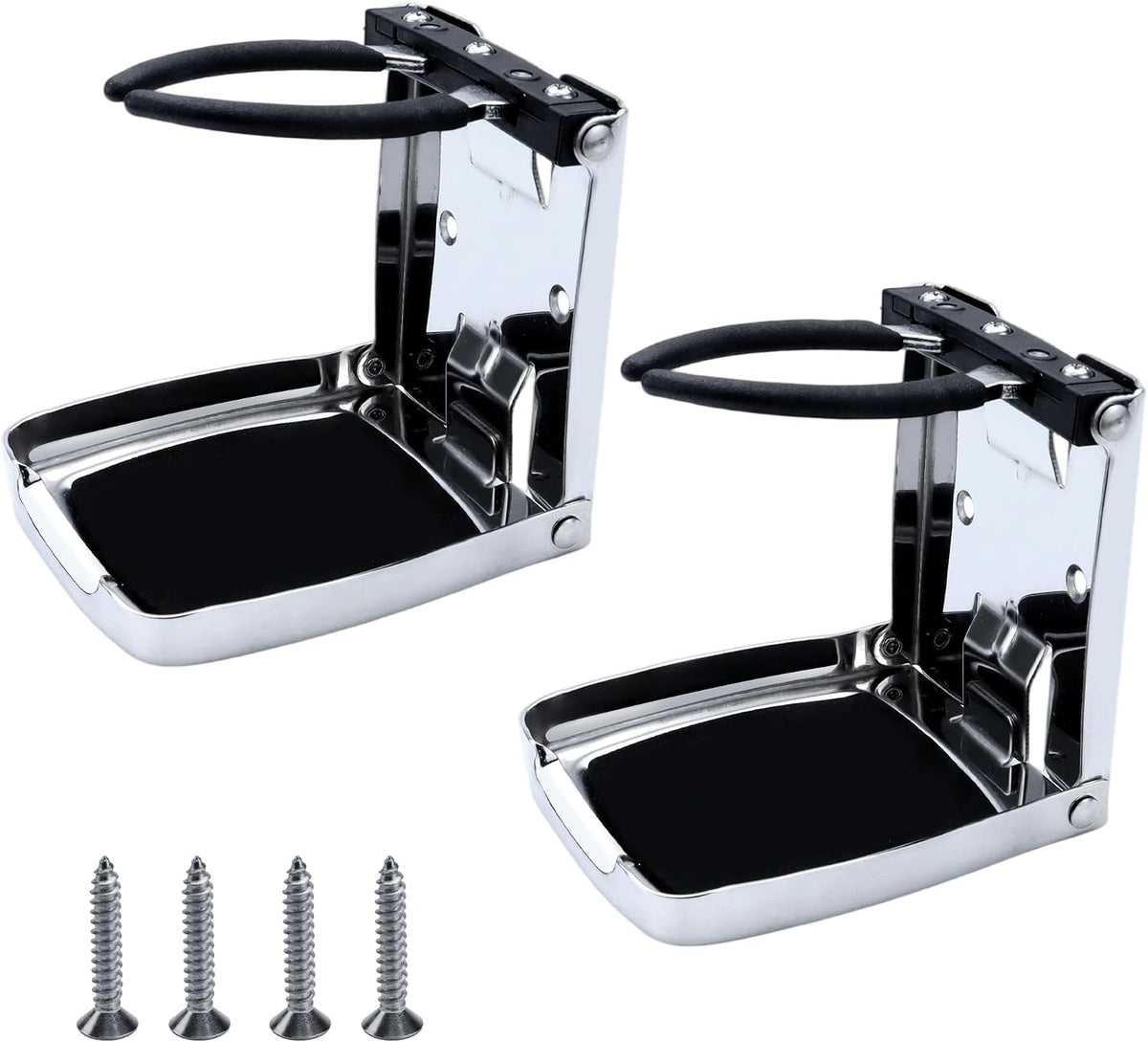 YANYUCB 304 Stainless Steel Adjustable Folding Cup Holders,Boat Drink Cup Holder,Folding Wall Car Desk Cup Holder for Trucks,RVs,Vans,Boats,Campers,Caravans(1 Pack)