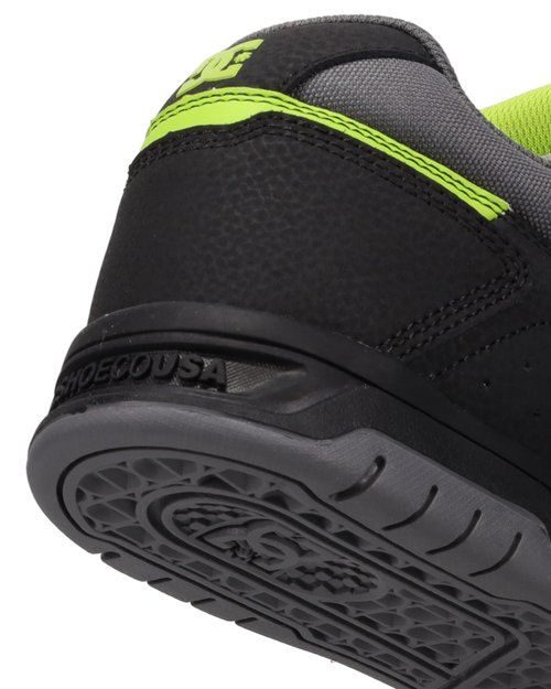DC Men's Stag Skate Shoe, Black/Grey/Lime, 7