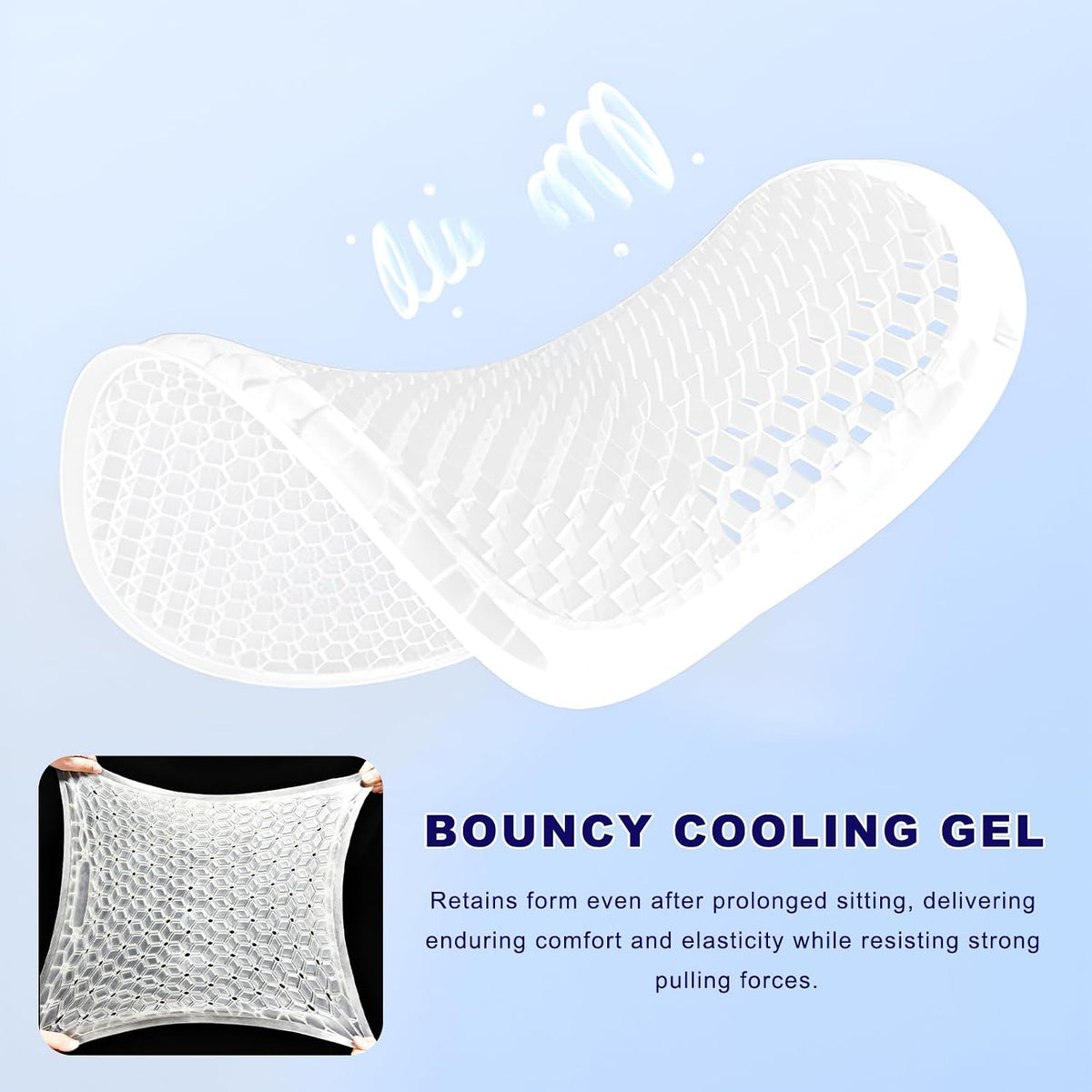 Gel Car Seat Cushion, Non-Slip Front Seat Bottom Cushion Pad, Green